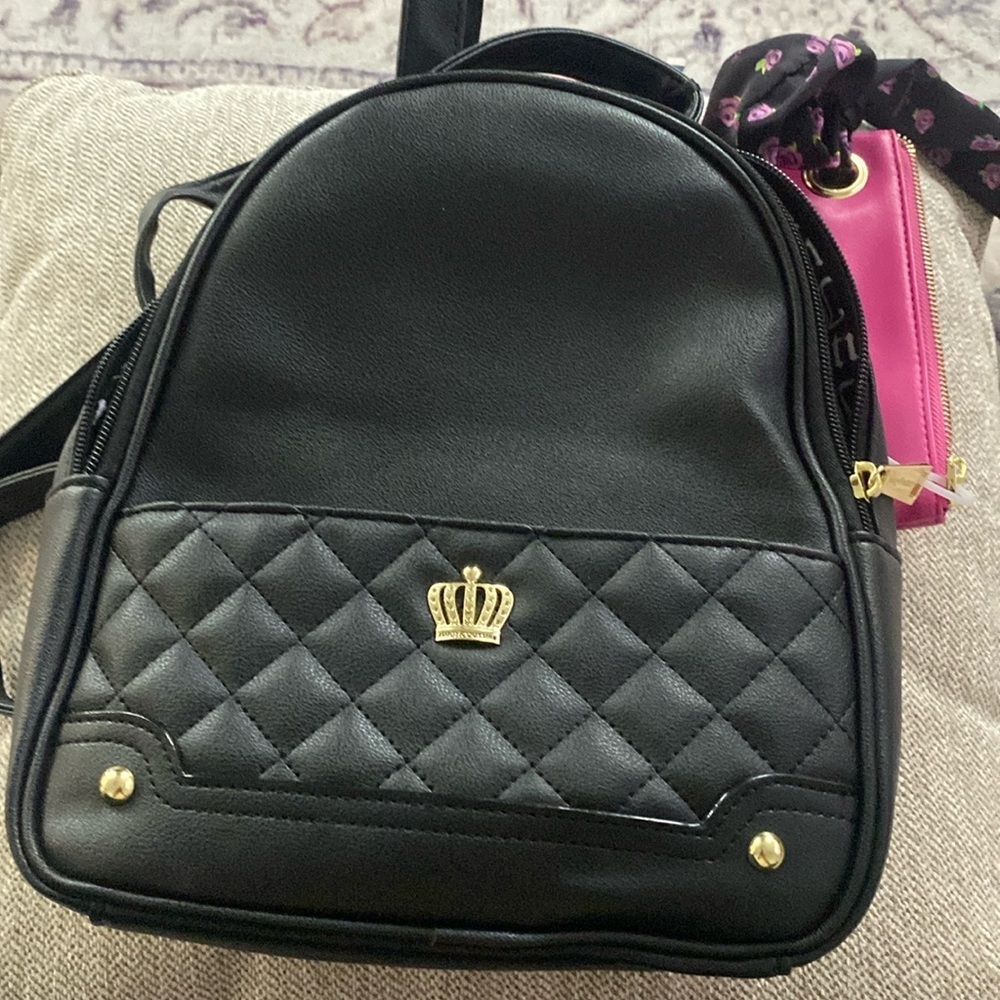 Juicy Couture backpack purse, black crown royal  ( A -  17 ) - Picture 2 of 8